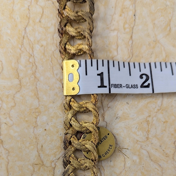 Vintage Grecian 18k Gold Plated Woven Wire Handmade Belt & Buckle main image 7